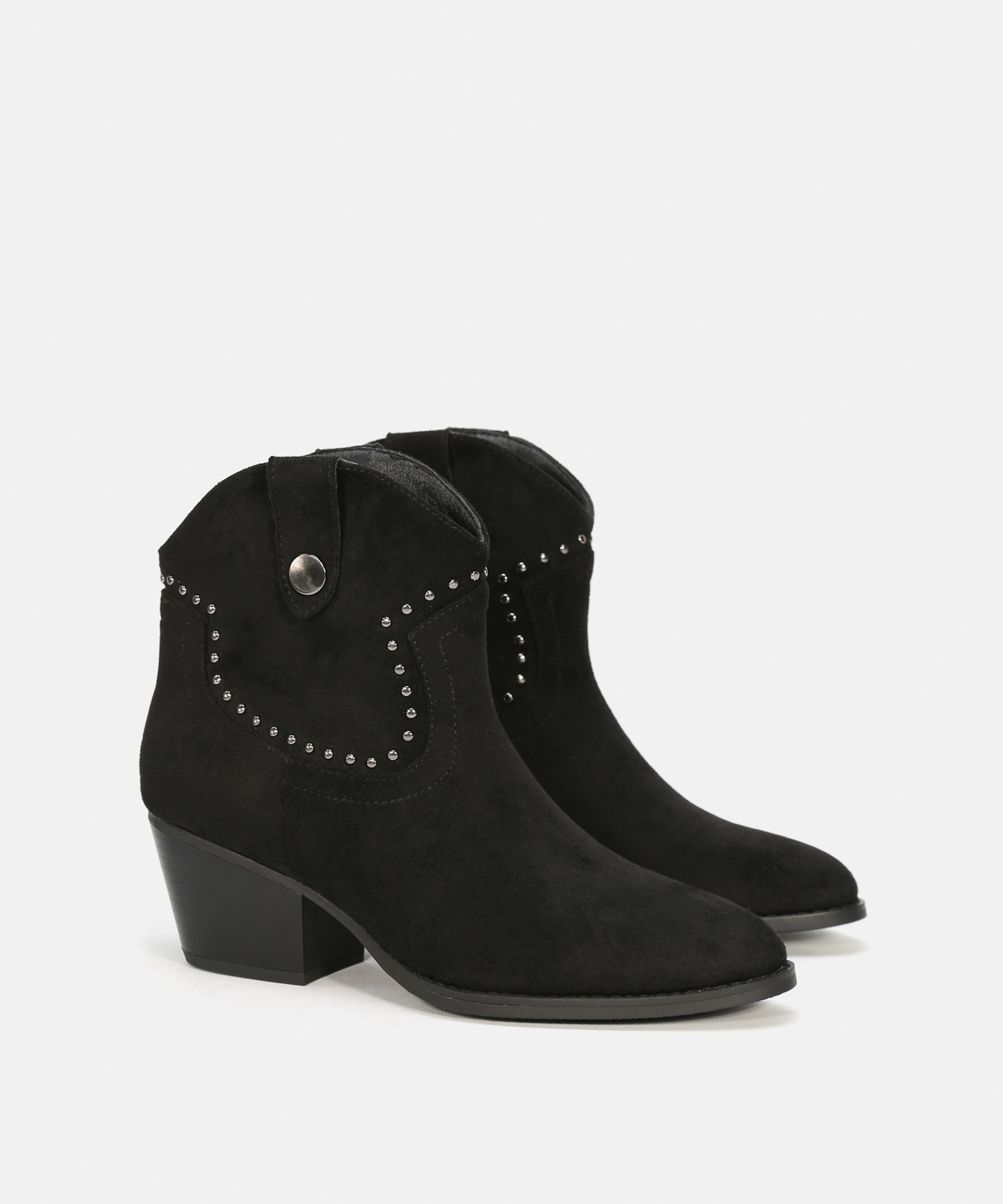 Botines cowboy tac&oacute;n tachas image number null